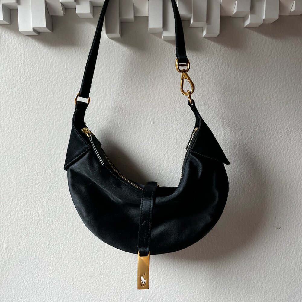 Ralph Lauren Polo ID Satin Mini Shoulder Bag - Black